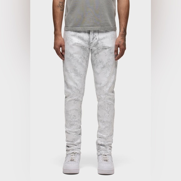 Hudson Jeans White and Gray Skinny Denim